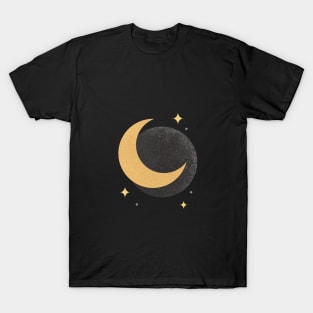 Moon Sparkle - Gold Black T-Shirt
